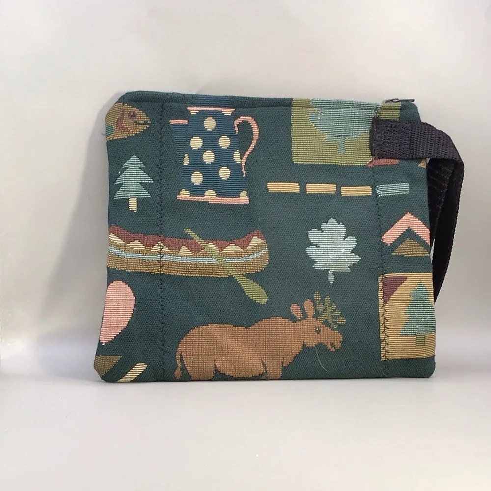 Handmade Folksy Zip Up Wristlet 9 X 7.5 No Lining‎